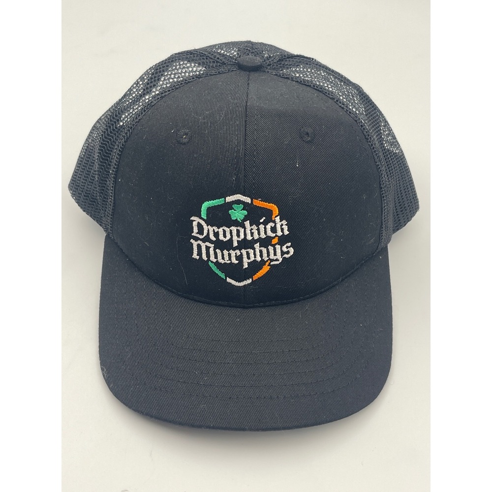 Dropkick Murphys Trucker Hat Snapback Cap Black Ireland Shield Shamrock Logo USA